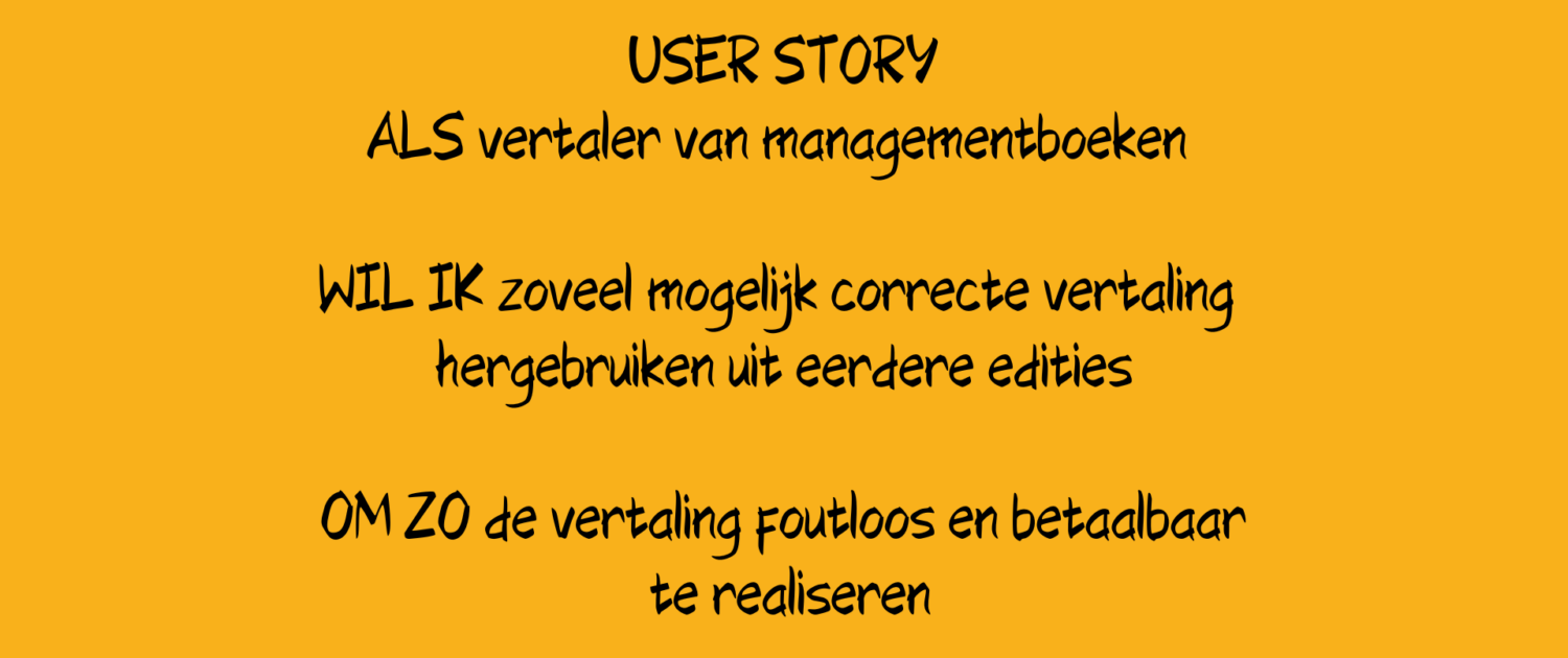 User Story voorbeeld vertaler