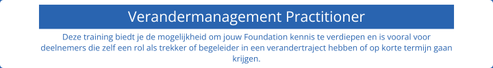 Verandermanagement Practitioner niveau